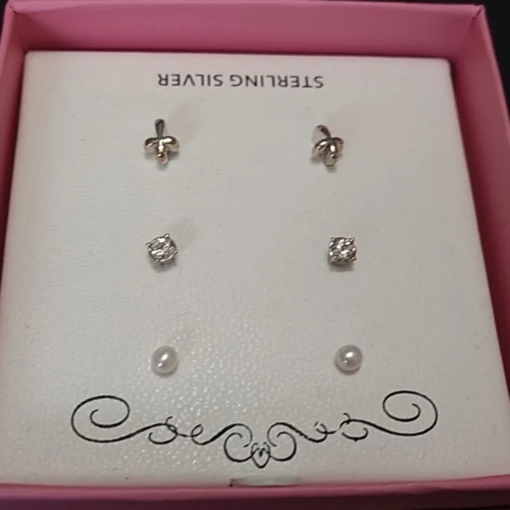 Sterling silver children's earring set